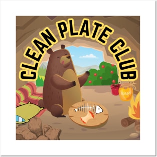 Clean Plate Club Bear - Kids Posters and Art